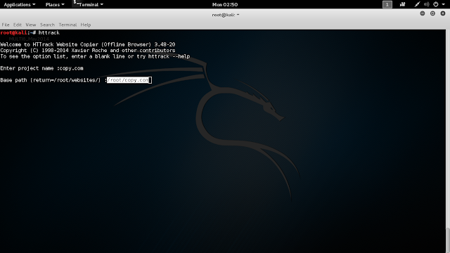 how to copy gmail using httrack in kali linux