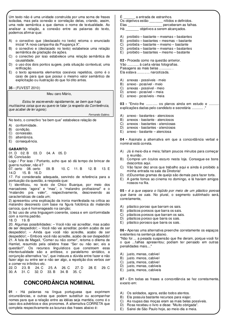 exercícios de português para concursos com gabarito em pdf