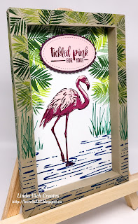 Linda Vich Creates: Fabulous Flamingo Shadow Box Frame. A vibrant shadow box frame showcases the Fabulous Flamingo stamp set.