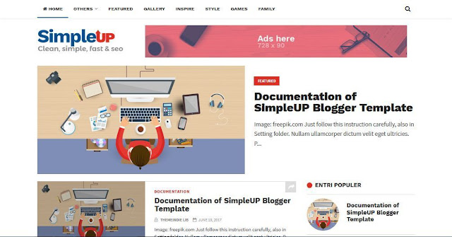 SimpleUP - Template Blog Simple Sederhana Gratis