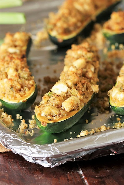 Broiled Zucchini Halves with Crumb Topping Image