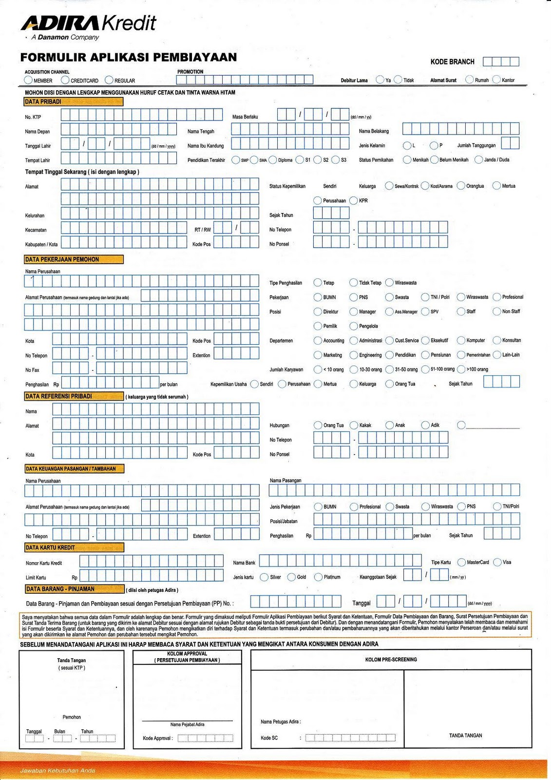 Form Aplikasi Kredit Adira  Kredit Laptop Murah Tanpa DP 