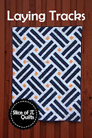 Laying Tracks is a two color quilt great for a graduation quilt in school colors!