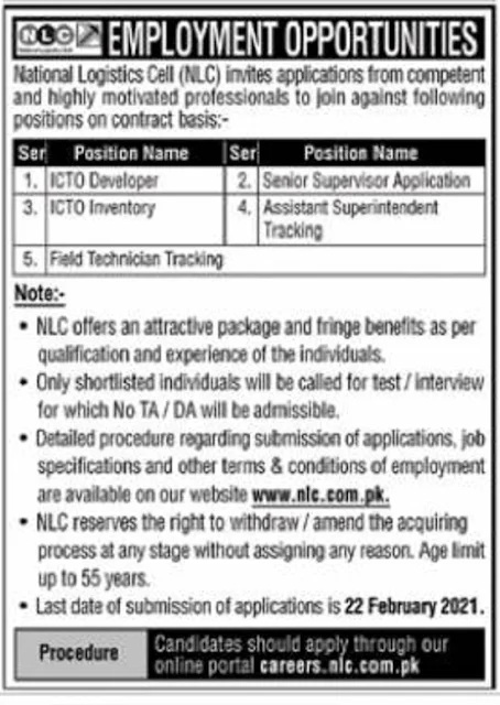 national-logistics-cell-nlc-jobs-2021-latest-apply-online-careers-nlc-com-pk