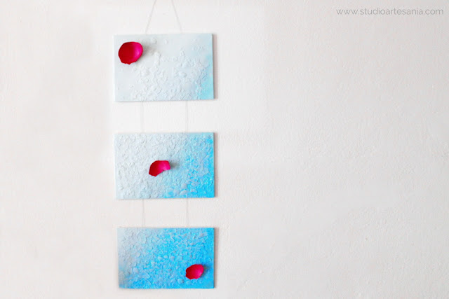 DIY Ombre texturized triptych painting