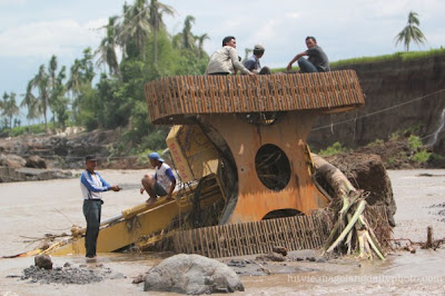 disaster cold lava of Merapi in Magelang District of Indonesia