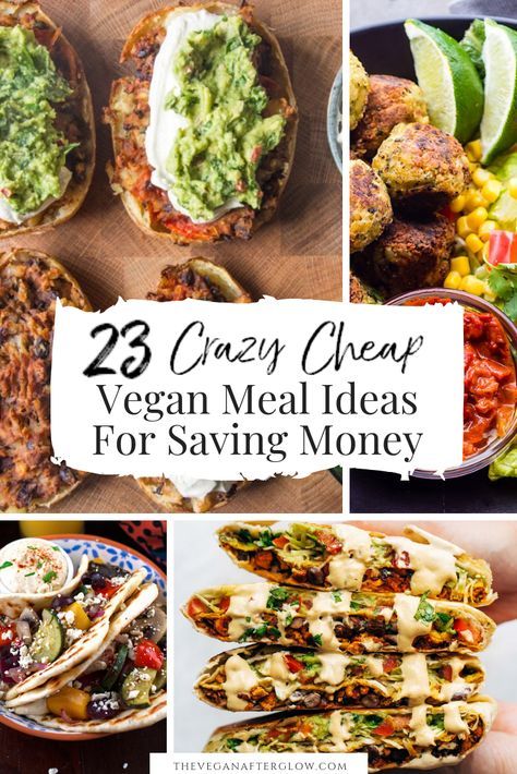 Are you looking some cheap vegan meal inspiration? Here are 23 crazy cheap vegan meal ideas for saving money. So, if you're frugal & on a budget, these vegan recipes will be perfect for you! #vegan #veganrecipes #cheapvegan #veganonabudget #theveganafterglow