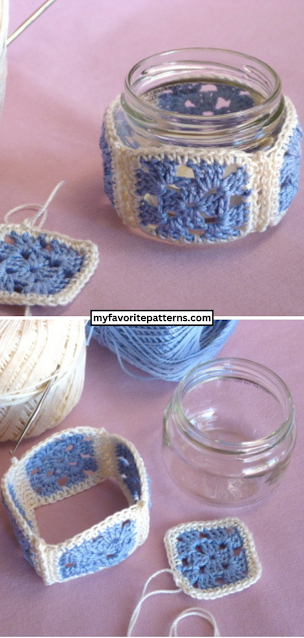 Free Crochet Country Chic Jar Cover Pattern