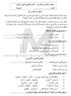 امتحانات لغة عربية للصف الخامس الإبتدائي للدروس الأولى منهج أكتوبر 2024 Img_20231003084308_56762_46304