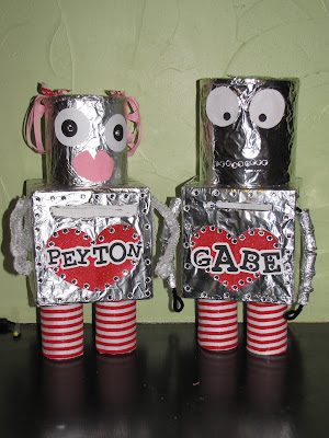 I just had to share these adorable robot Valentine boxes with you all!