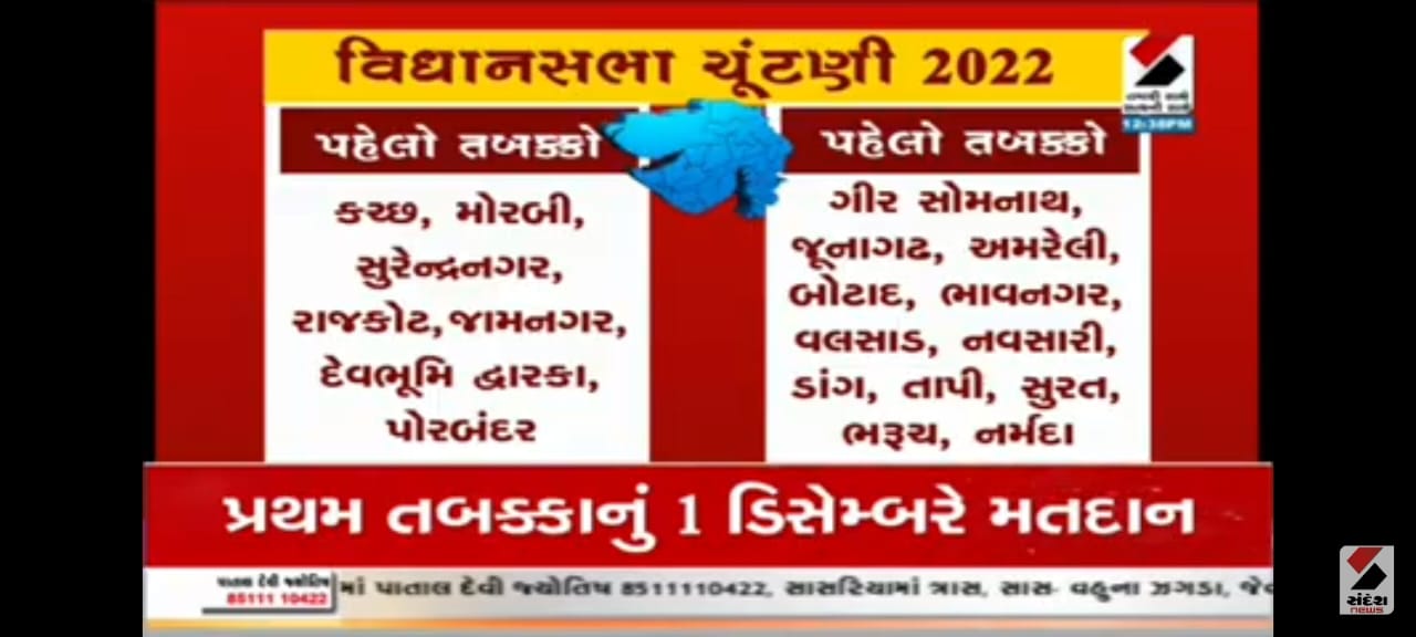 GUJARAT ELECTION 2022 DATE FIRST PHASE