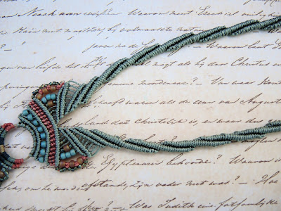 Micro macrame necklace straps by Sherri Stokey.