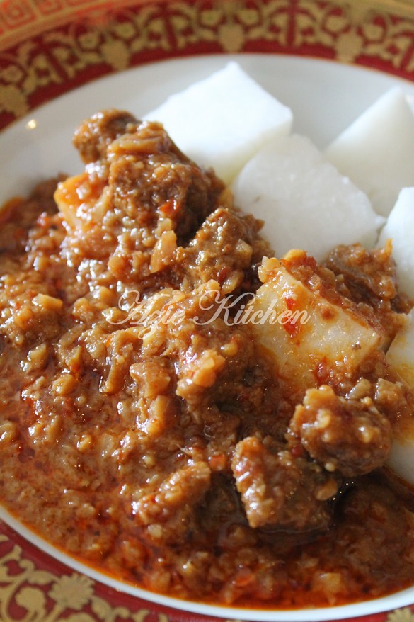 Kuah Kacang Dengan Daging Istimewa Azie Kitchen - Azie Kitchen