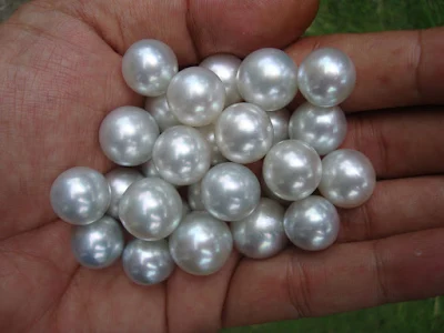 Loose silver pearls from Indonesia
