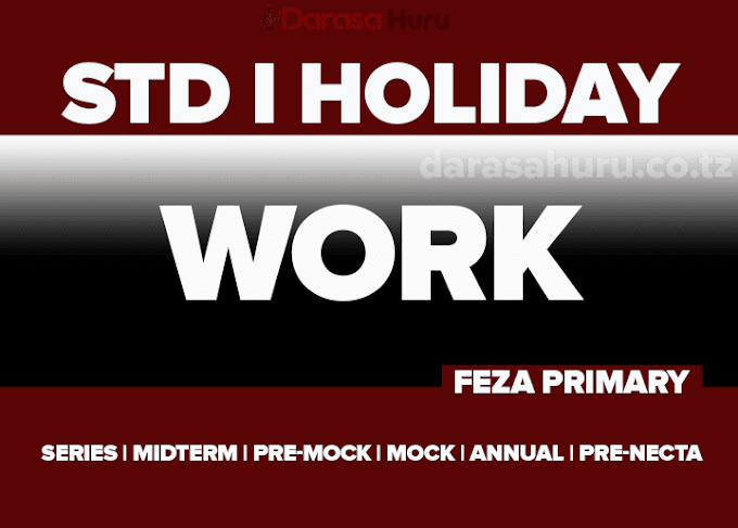 Grade I Holiday Work (FEZA Primary) Free Download Primary School Exams