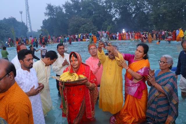 पूर्वांचल सेवा समिति  एनटीपीसी दादरी में छठ पूजा महोत्सव  धूमधाम के साथ मनाया गया  