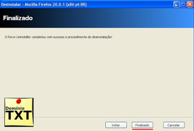 DominioTXT - RevoUninstaller Desinstalação Concluida