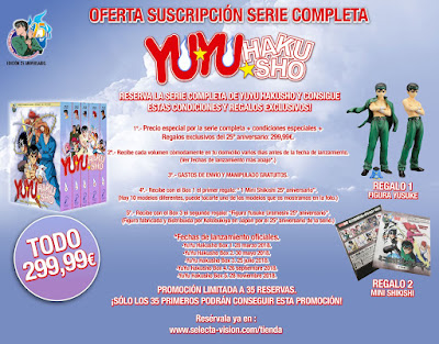 Oferta serie completa "Yu Yu Hakusho" 25º aniversario - SelectaVision