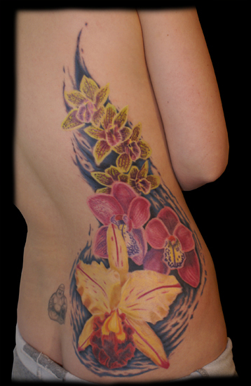 Orchid flower tattoos 
