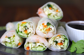 Featured Recipe | Shrimp and Veggie Summer Rolls from Karen's Kitchen Stories #SecretRecipeClub #recipe #appetizer #summerrolls #shrimp