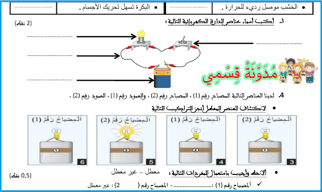 فرض المرحلة الثالثة للمستوى الرابع النشاط العلمي