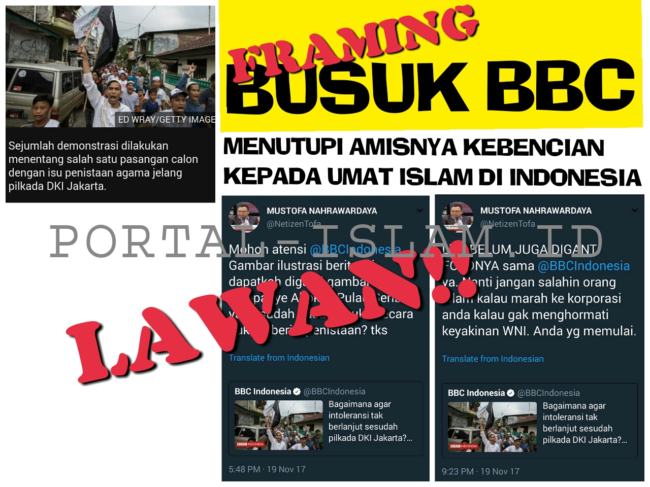 BIADAB BBC Gunakan Foto Aksi Massa Umat Islam Untuk Ilustrasi