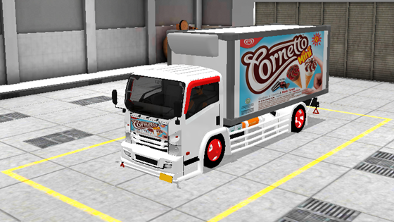 livery mod truck isuzu nmr71 box bussid cornetto