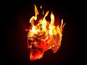 Create an image skull like Ghost Rider