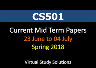 CS501 Current Mid Term Papers Spring 2018 - 23 June to 04 July