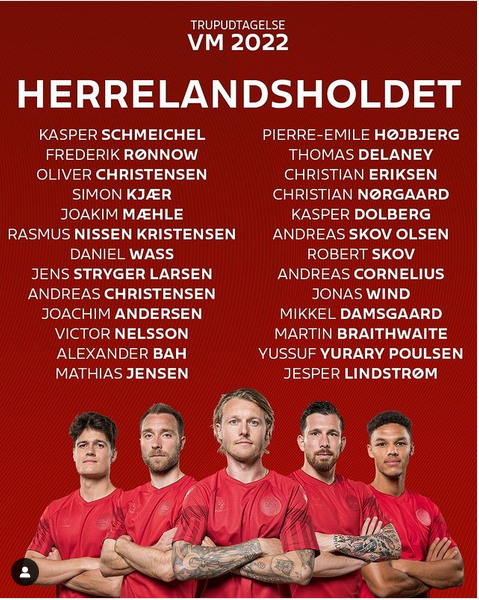 seleccion de Dinamarca Qatar 2022