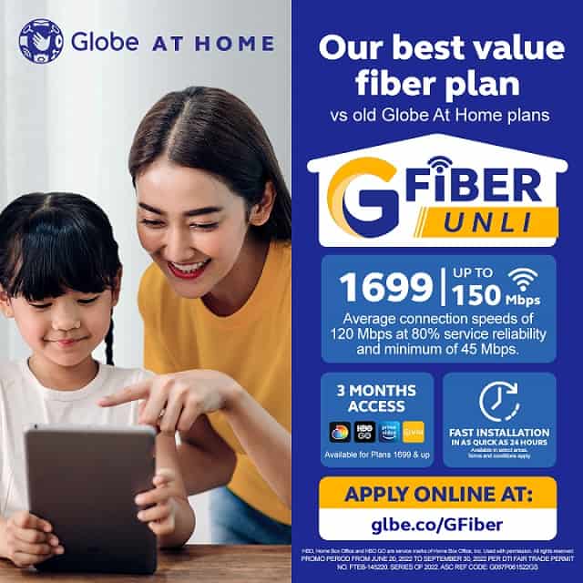 Globe At Home unveils GFiber Unli Plan up to 150 Mbps for P1,699 per month