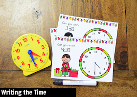 Kindergarten Math Center for December: Writing Time
