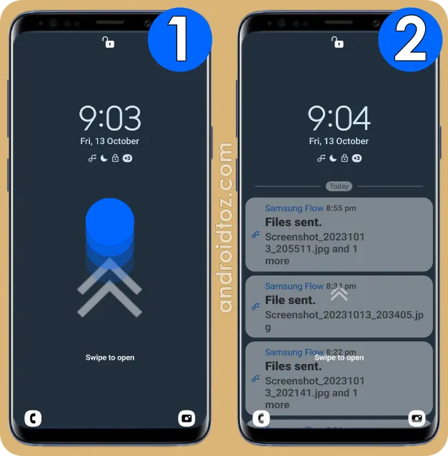 Open Notification History of NotiStar using Quick Start Icon on Lock Screen