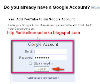 buat account youtube