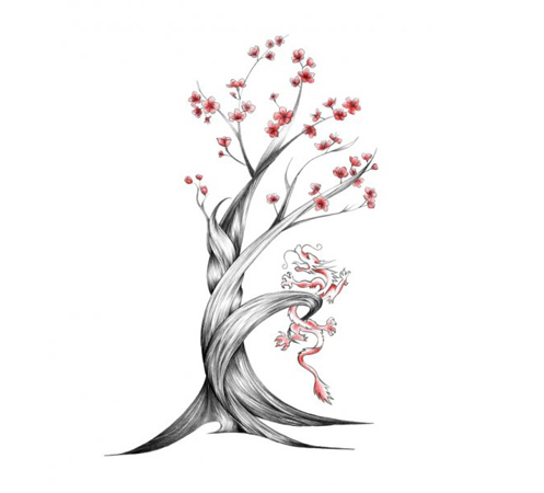 chinese cherry blossom tattoo ideas