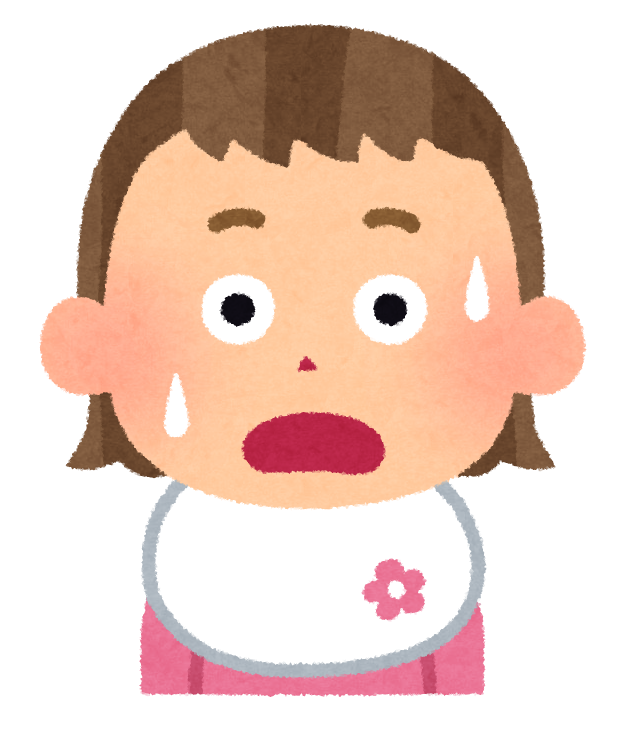 女の子の赤ちゃんの表情のイラスト ひらめいた顔 焦った顔 驚いた顔 悩んだ顔 かわいいフリー素材集 いらすとや