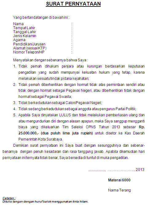 Contoh surat lamaran kerja cpnsOur Reading World