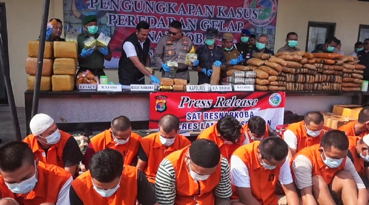 Polres Lamsel Sita Narkoba Bernilai Miliaran dari Jaringan Lintas Provinsi