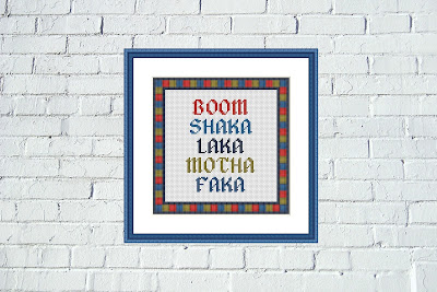 Boom funny colorful cross stitch pattern