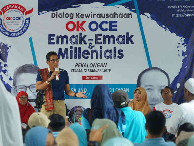 Sandiaga Uno Hadiri Dialog Kewirausahaan OK OCE di Pekalongan