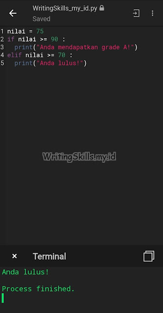 Contoh Penggunaan Statement Elif di Python