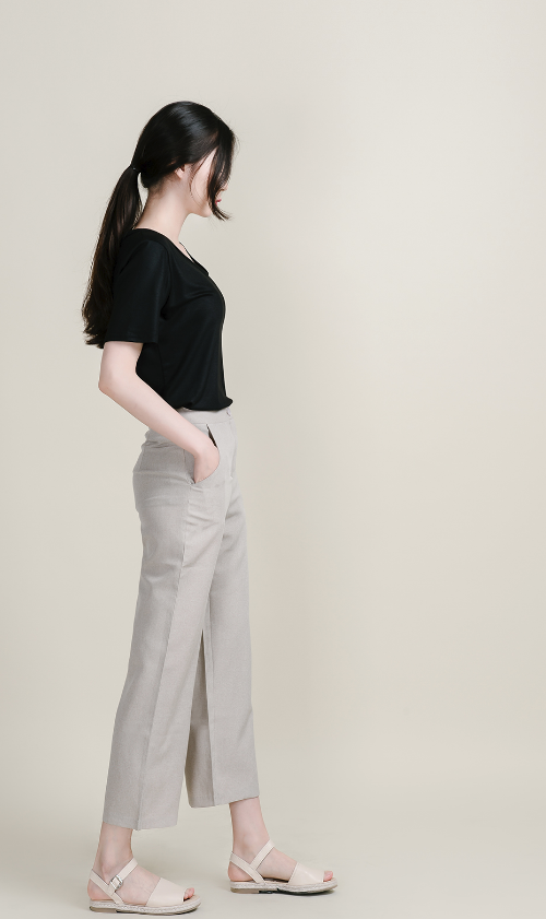 Plain Wide Leg Slacks