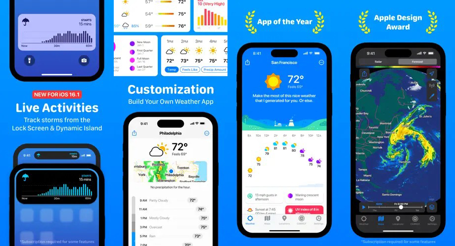 CARROT Weather Alerts & Radar iphone apps