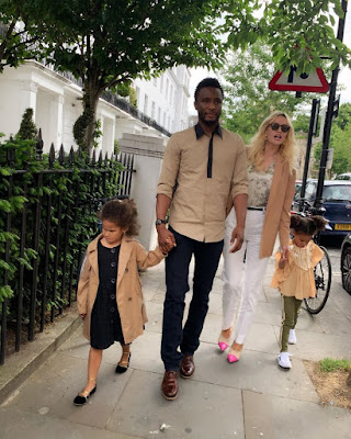 mikel obi with his wife olga and children twins