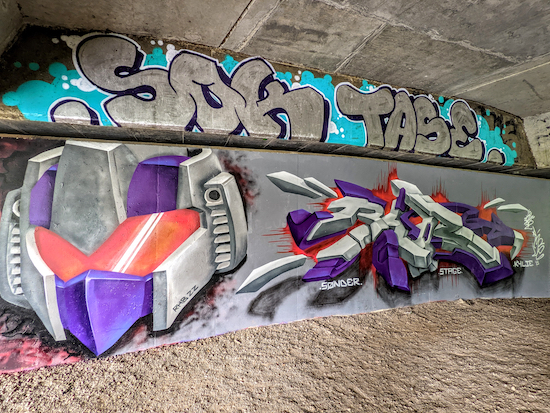 The street art in the A414 underpass