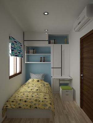 desain kamar tidur sempit terbaru