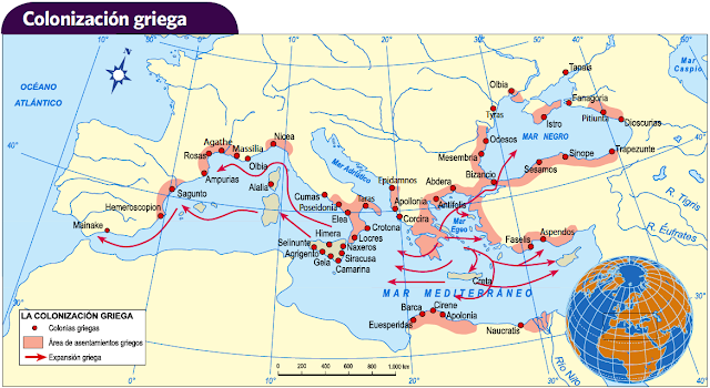 Resultado de imagen de mapa colonias griegas