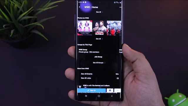 facebook dark mode android design