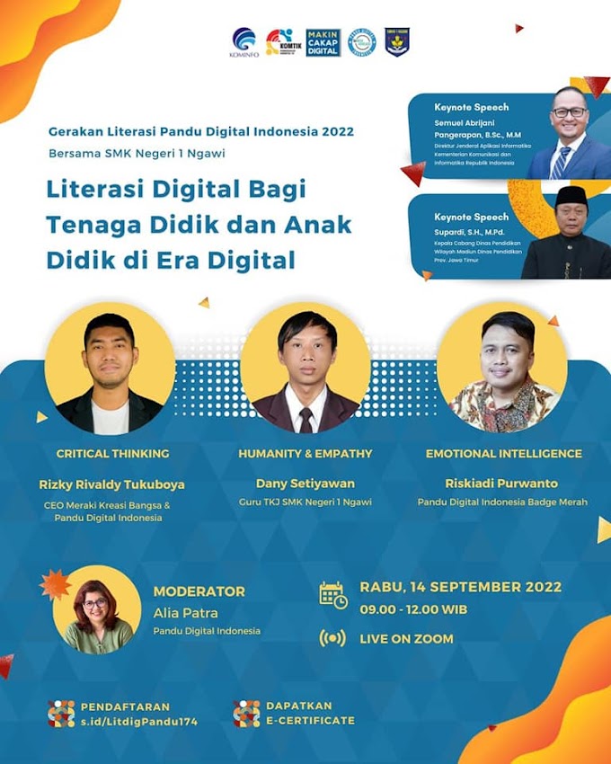 Gerakan Literasi Pandu Digital Indonesia 2022 Diluncurkan Perdana Kabupaten Ngawi di SMK Negeri 1 Ngawi