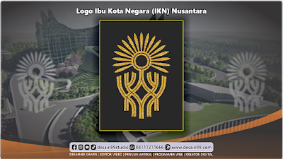 File Mentah Logo IKN (Ibu Kota Negara) Nusantara Warna Emas (Gold Pattern) vektor cdr png jpg ai eps pdf  